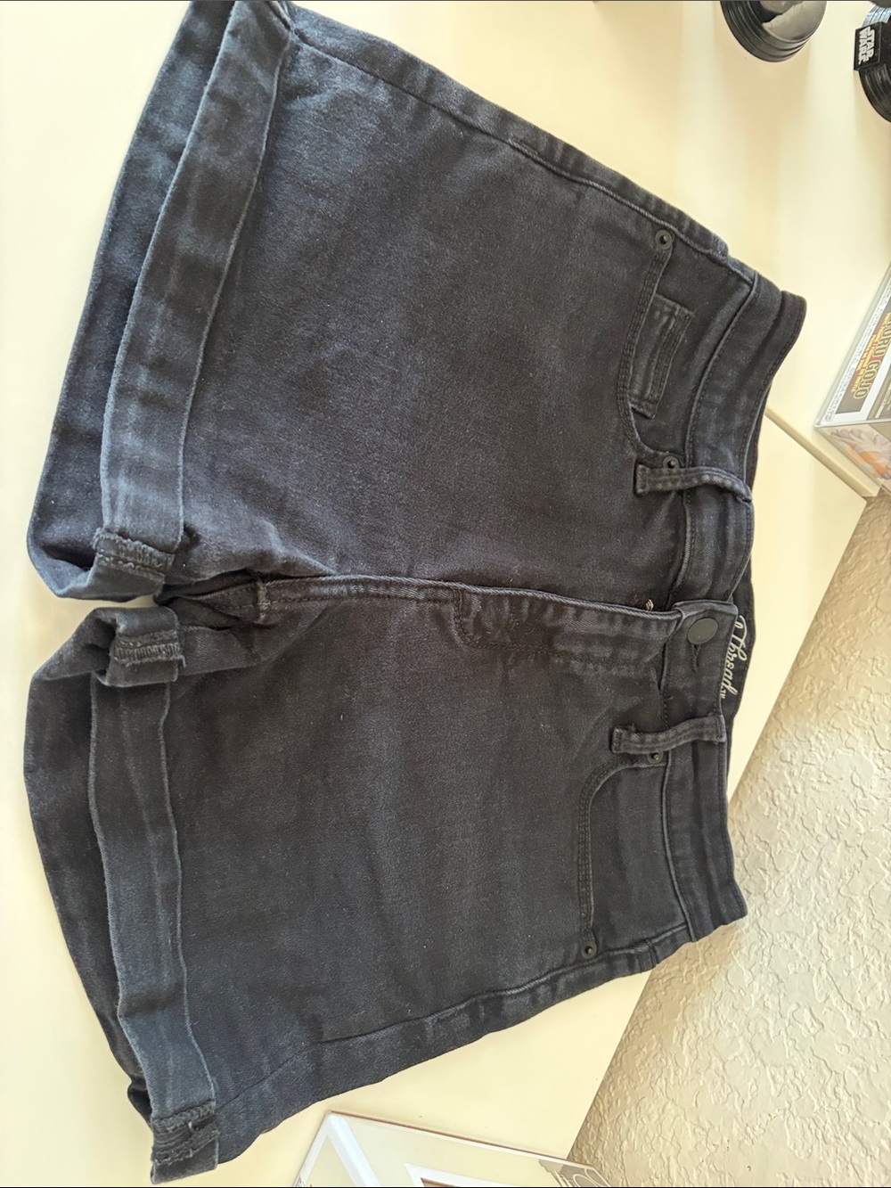 Universal Thread Dark Gray High-Waist Rolled Hem Shorts